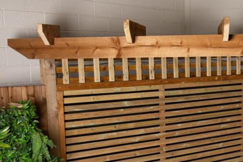 detail phot of decking back panel