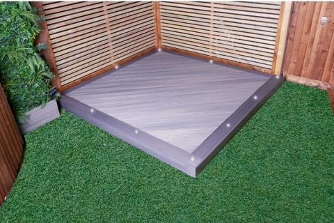 Detail image of a finished deck in composite material